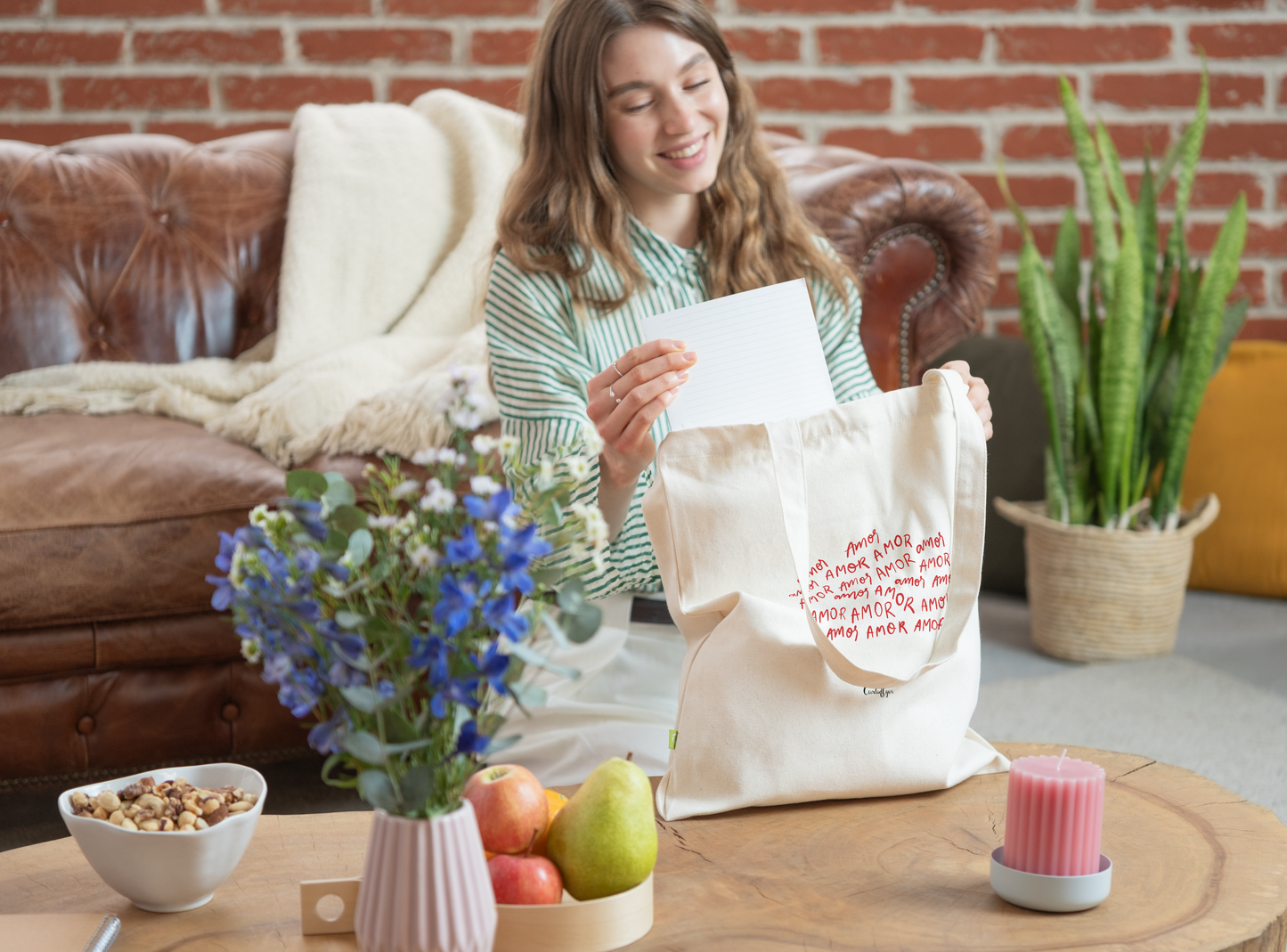 Amor Amor Tote Bag, Cotton Canvas, 300gsm