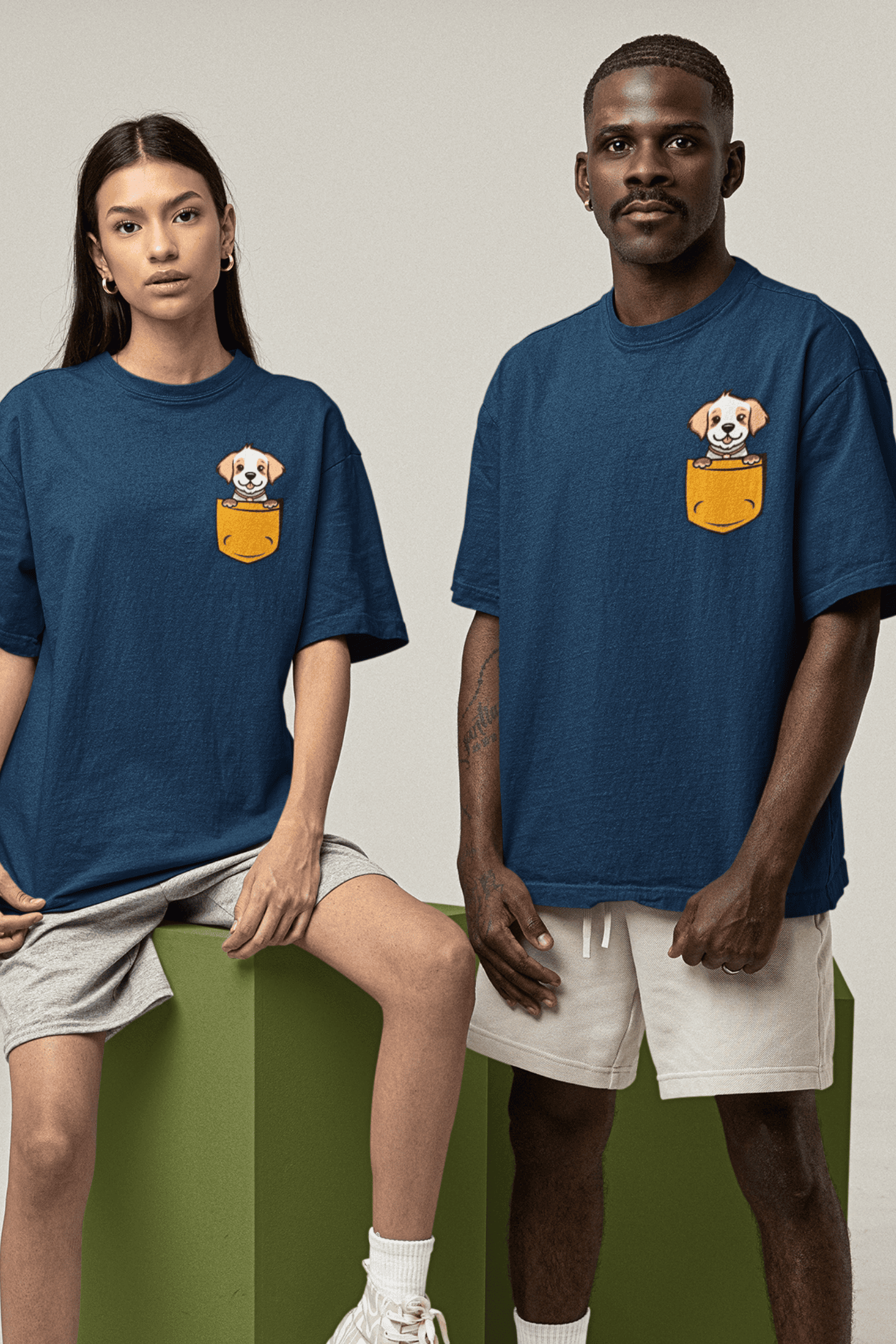 Puppy in a Pocket: Oversized Luxe Tee (personalisation available)