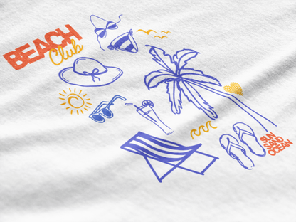 Beach Club Oversized Luxe Tee (Cotton, Unisex)