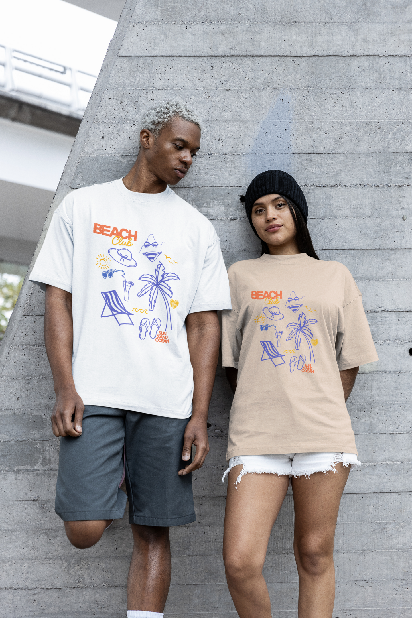 Beach Club Oversized Luxe Tee (Cotton, Unisex)