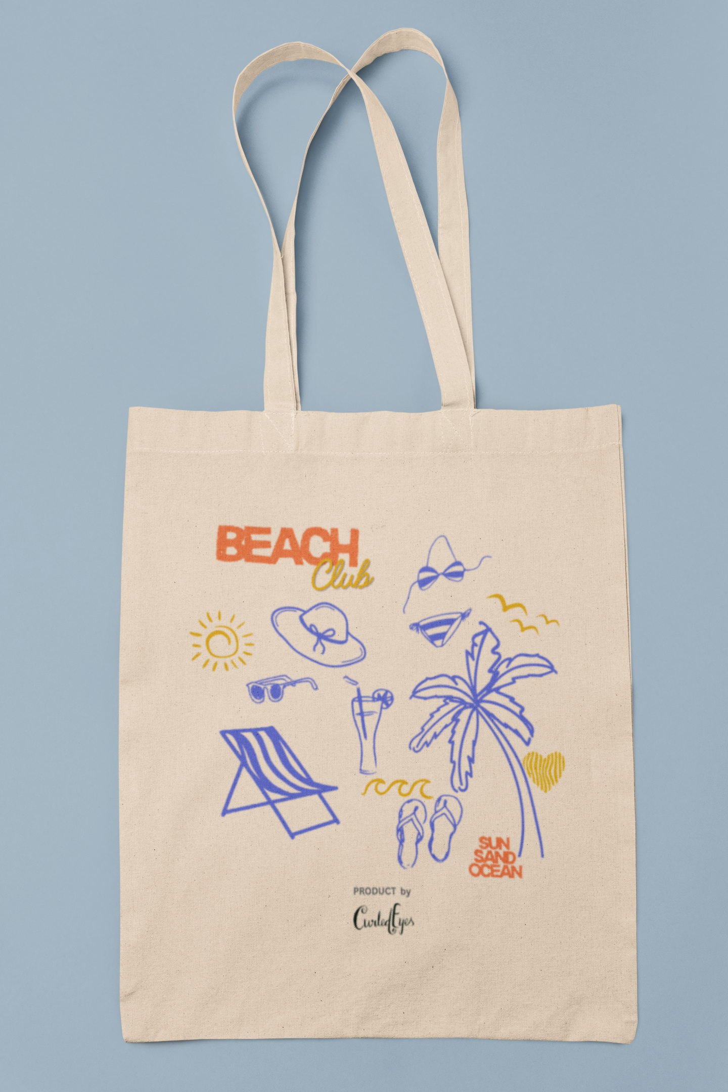 Beach Club Tote Bag (Cotton Canvas)