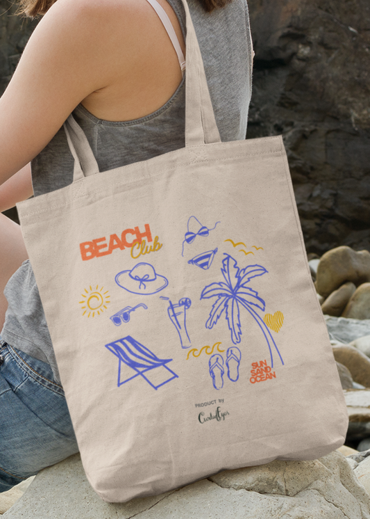 Beach Club Tote Bag (Cotton Canvas)