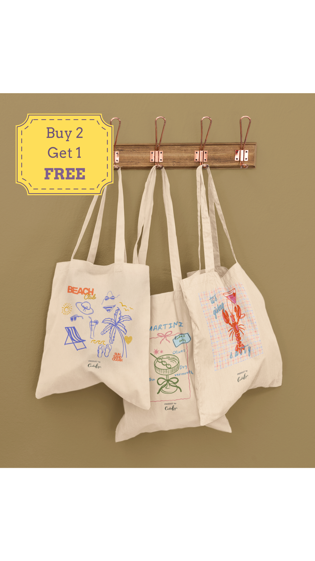 Beachy Vacay Tote Set (Cotton Canvas)