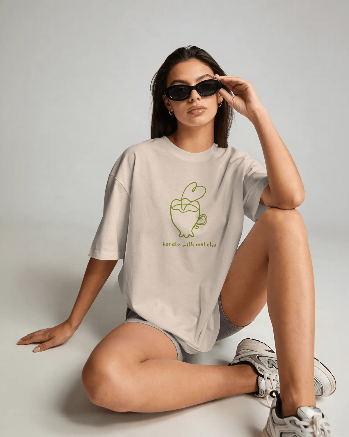 Handle with Matcha Oversized Tee (Unisex, Luxe Cotton)