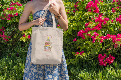 Books & Merry Christmas Tote Bag (Cotton canvas)