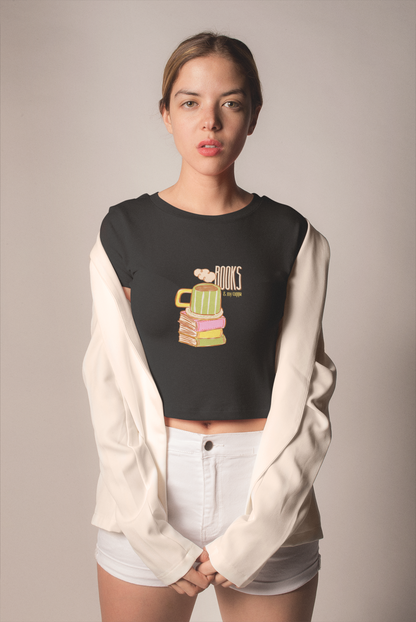 Books & My Cuppa Crop Top