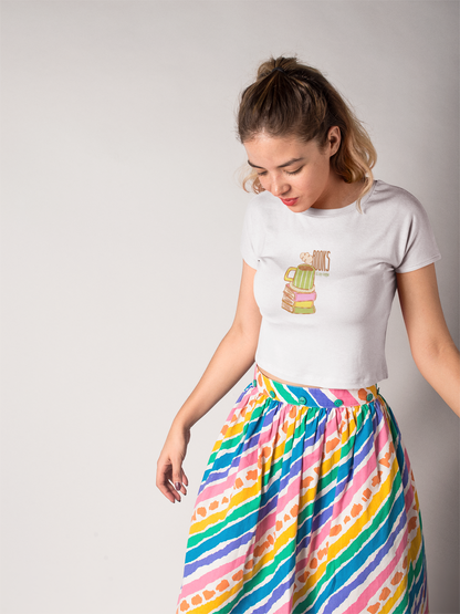 Books & My Cuppa Crop Top
