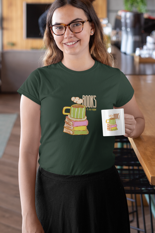 Books & My Cuppa Tee (Woman fit, Cotton)