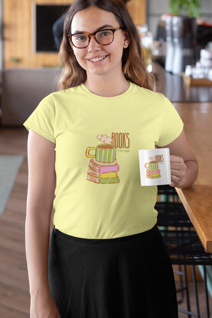 Books & My Cuppa Tee (Woman fit, Cotton)