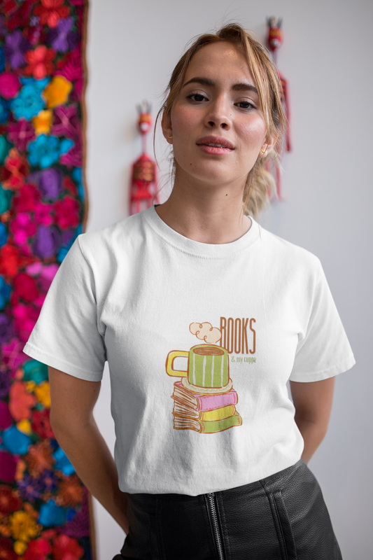 Books & My Cuppa Tee (Unisex, Cotton)