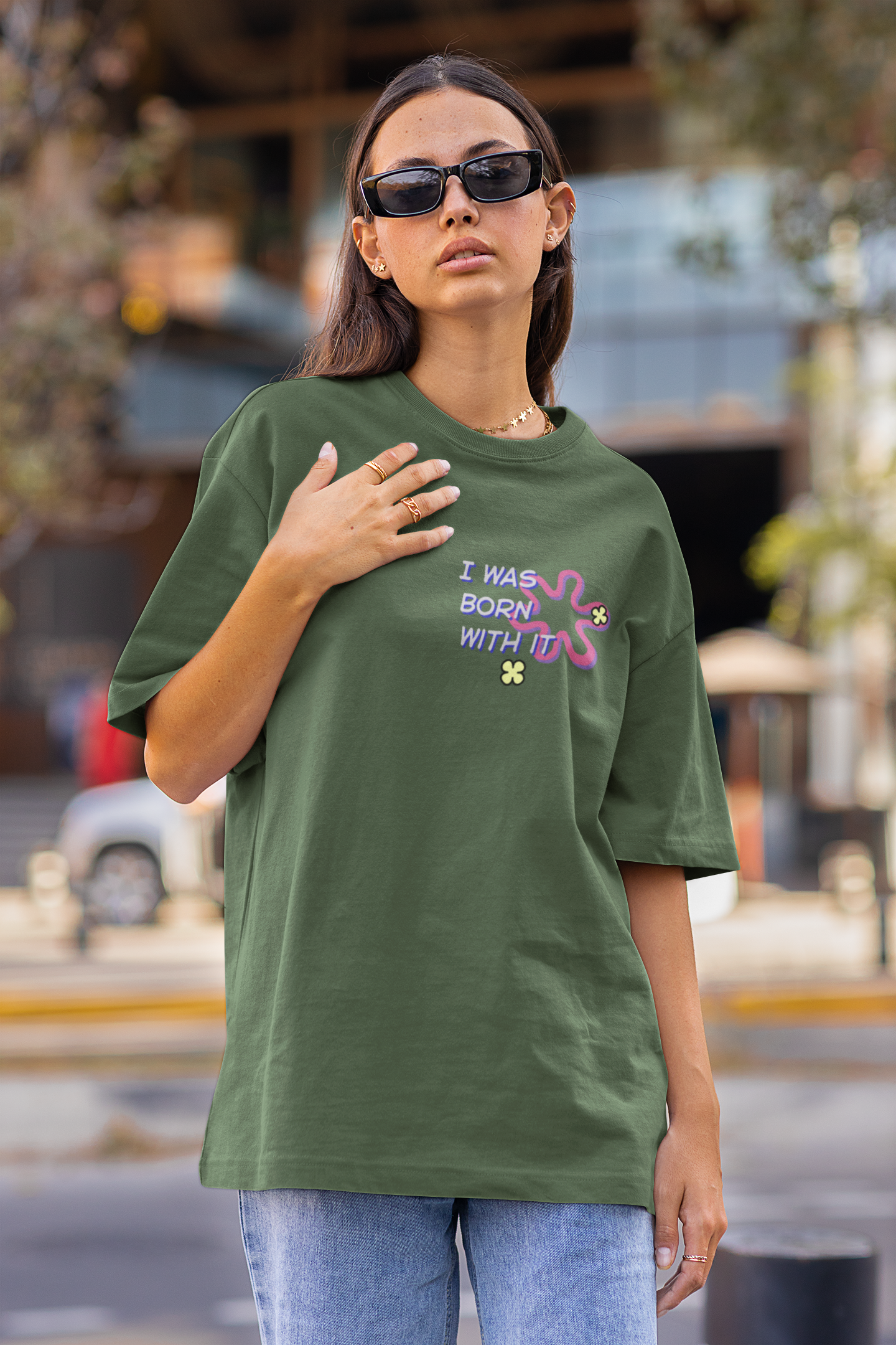 Born With It Oversized Luxe Tee (Cotton, Unisex)