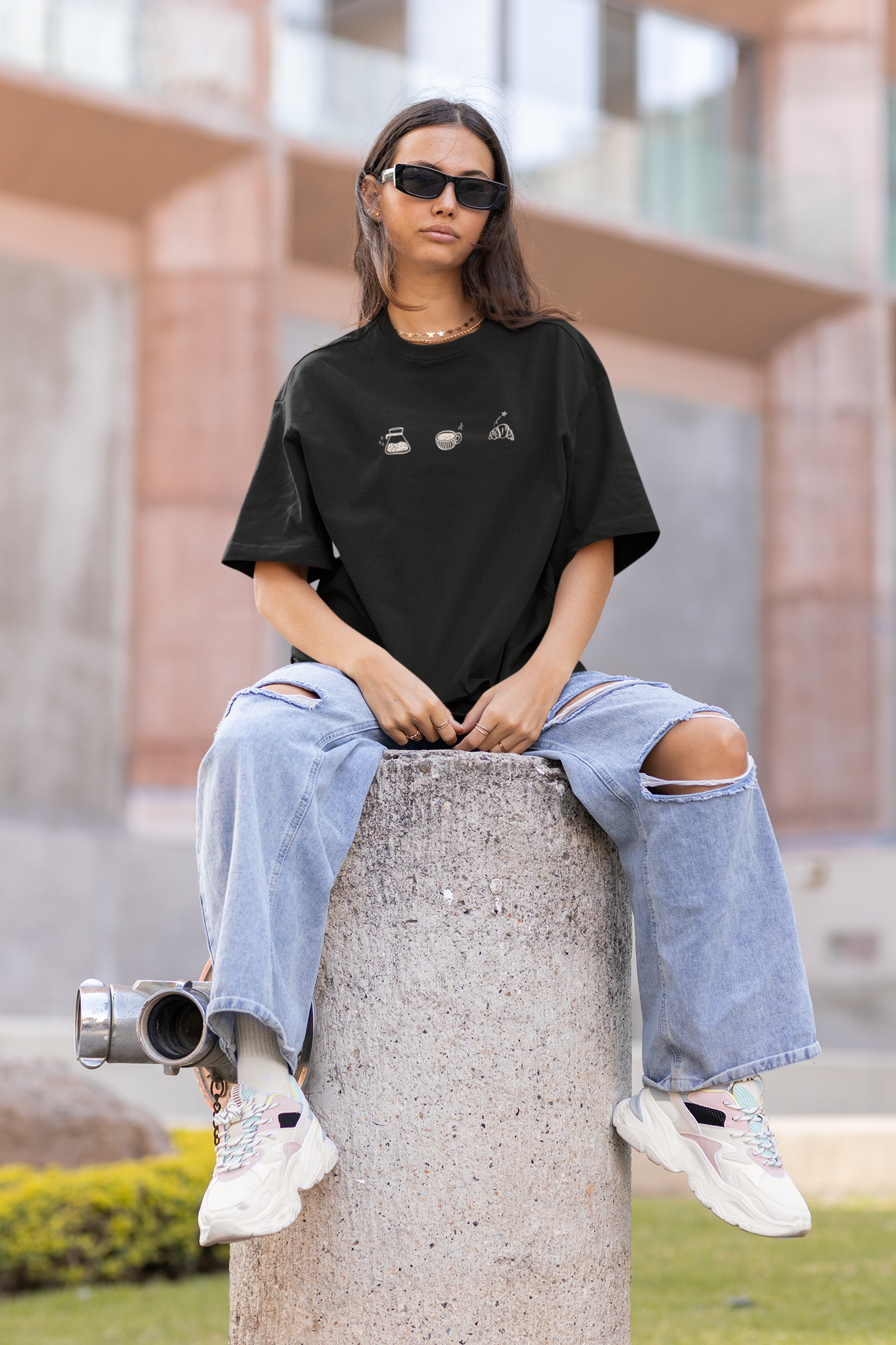 Brewing Breakfast Oversized Luxe Tee (Unisex, Cotton)