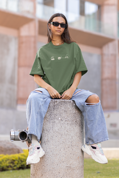 Brewing Breakfast Oversized Luxe Tee (Unisex, Cotton)
