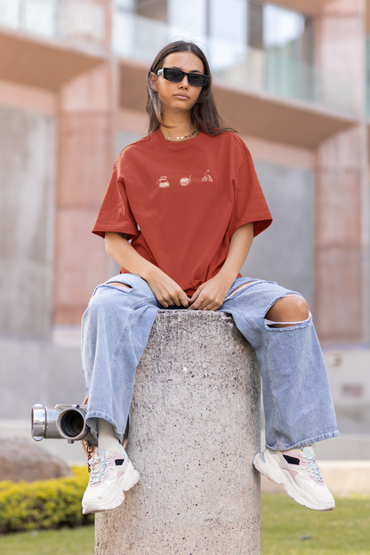 Brewing Breakfast Oversized Luxe Tee (Unisex, Cotton)