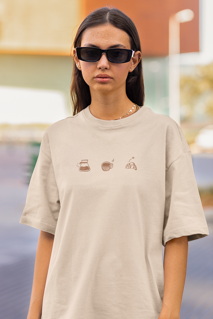 Brewing Breakfast Oversized Luxe Tee (Unisex, Cotton)