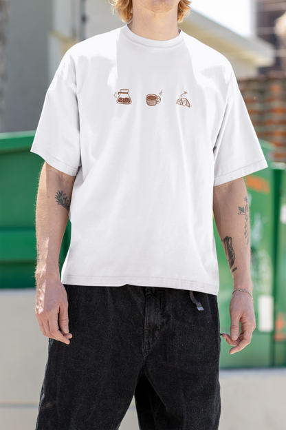 Brewing Breakfast Oversized Luxe Tee (Unisex, Cotton)