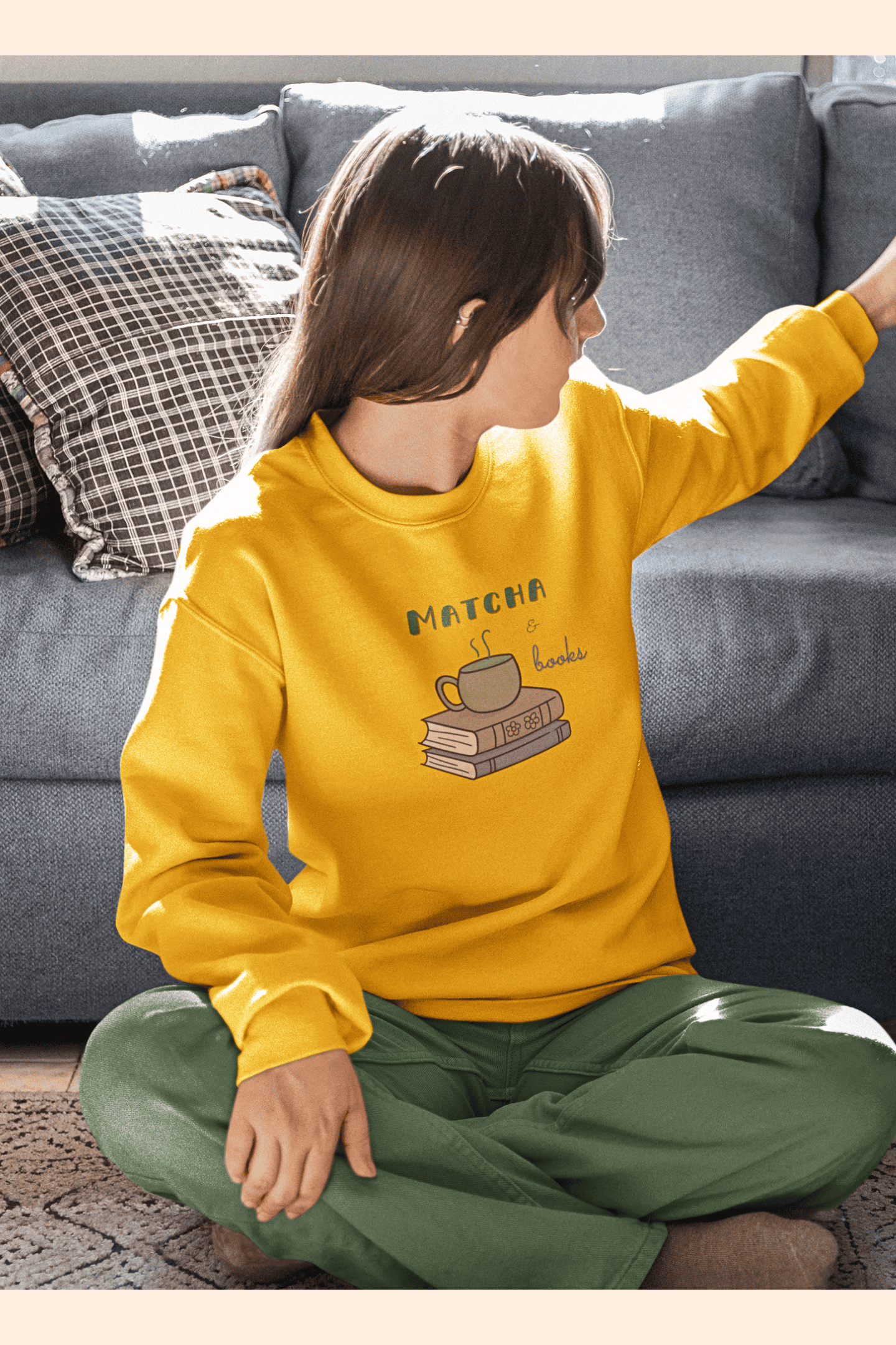 Matcha & Books: Sweatshirt (cotton, unisex)