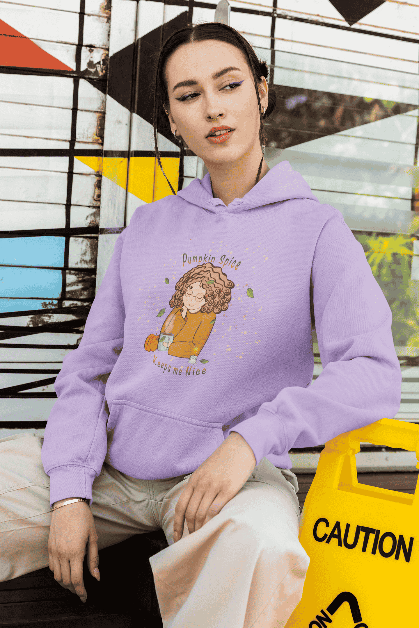 Pumpkin Spice Keeps Me Nice: Hoodie (cotton, unisex)
