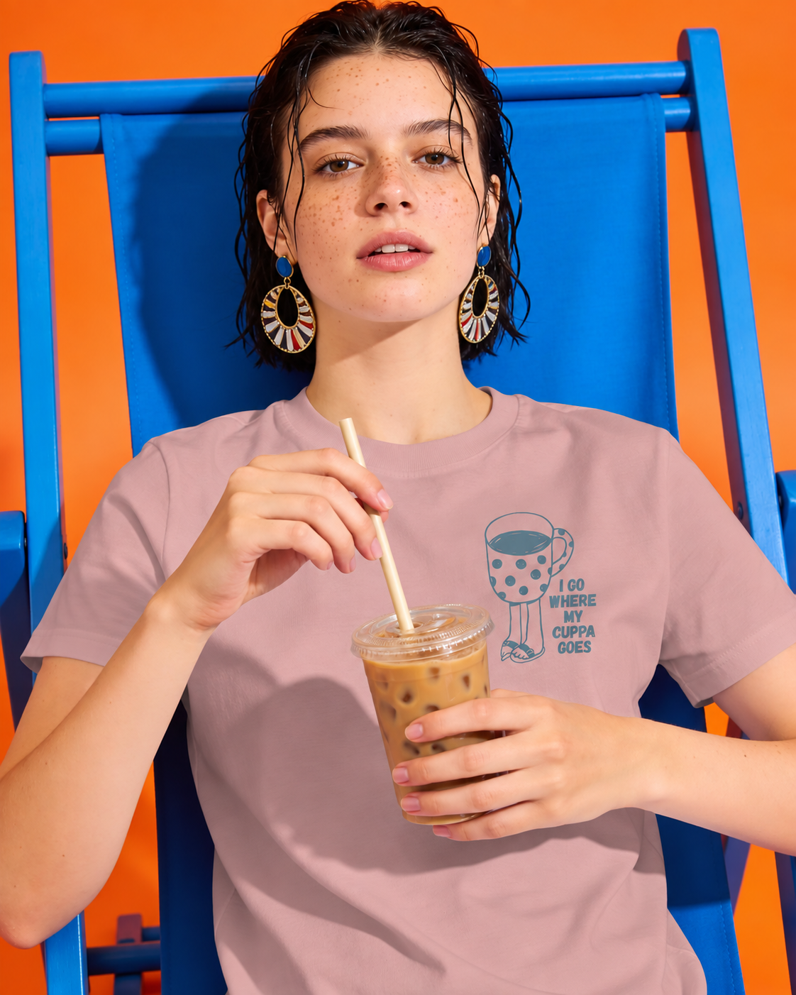 I Go Where My Cuppa Goes Tee (Unisex - Straight fit, Cotton)