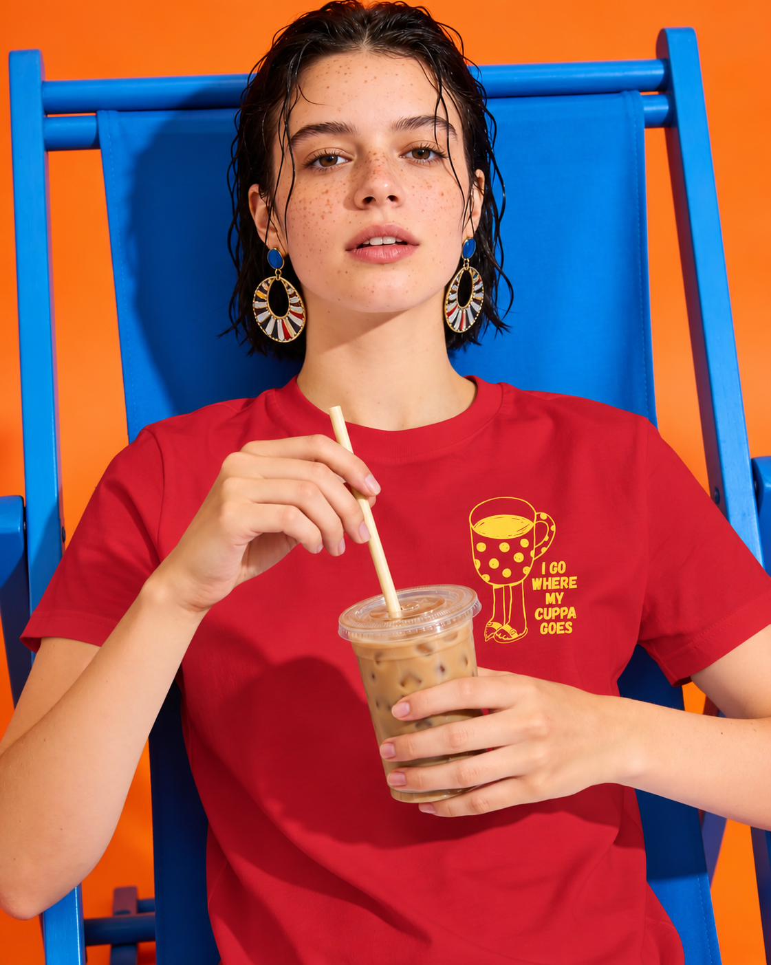 I Go Where My Cuppa Goes Tee (Unisex - Straight fit, Cotton)