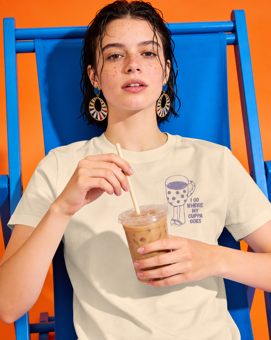 I Go Where My Cuppa Goes Tee (Unisex - Straight fit, Cotton)