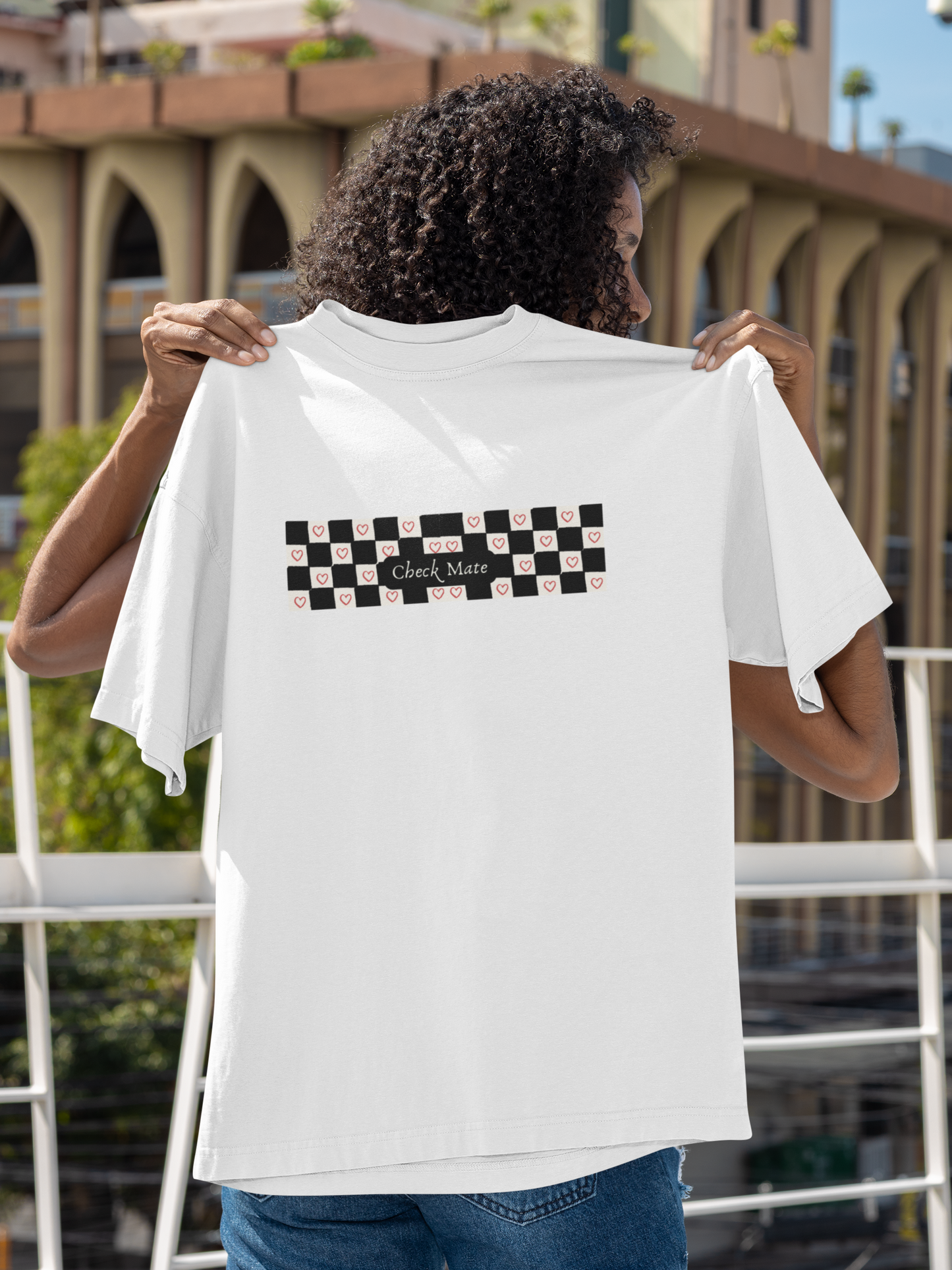 Check Mate oversized Luxe Tee, 240gsm