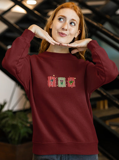 Christmas Stamps Christmas Sweatshirt (Unisex, Cotton) - curledeyes