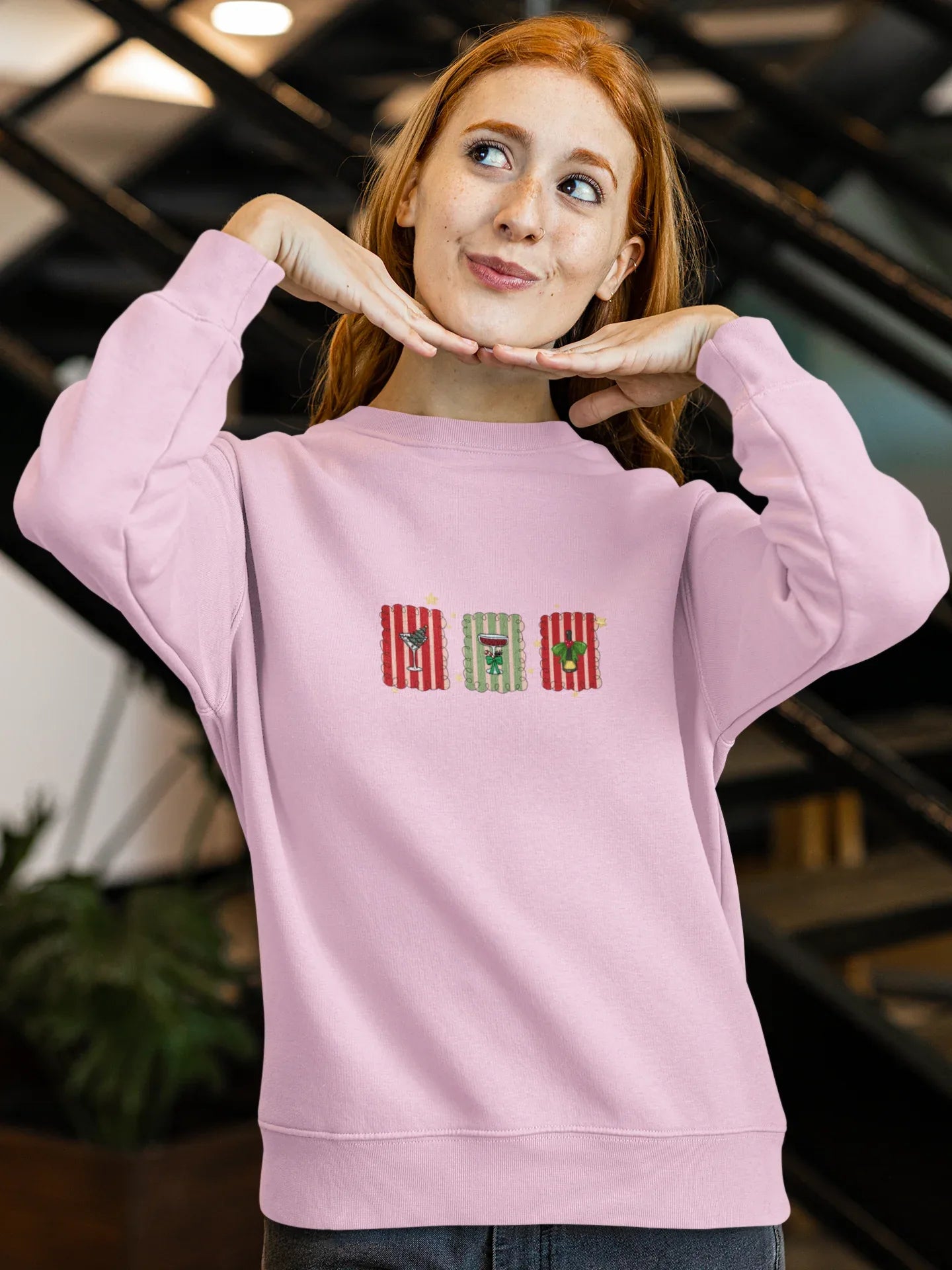Christmas Stamps Christmas Sweatshirt (Unisex, Cotton) - curledeyes