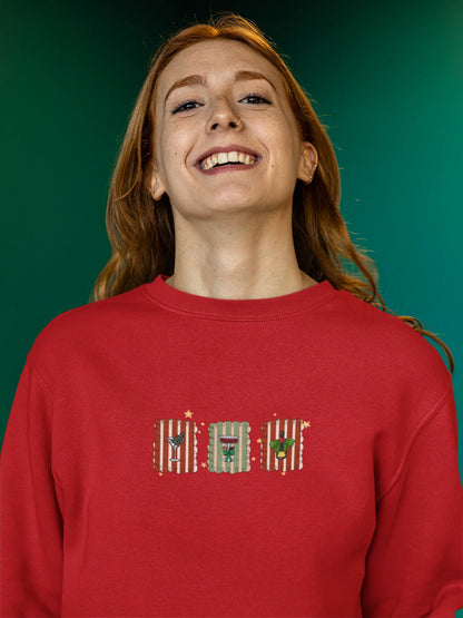 Christmas Stamps Christmas Sweatshirt (Unisex, Cotton) - curledeyes
