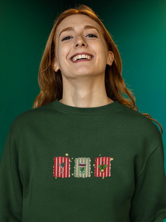 Christmas Stamps Christmas Sweatshirt (Unisex, Cotton) - curledeyes
