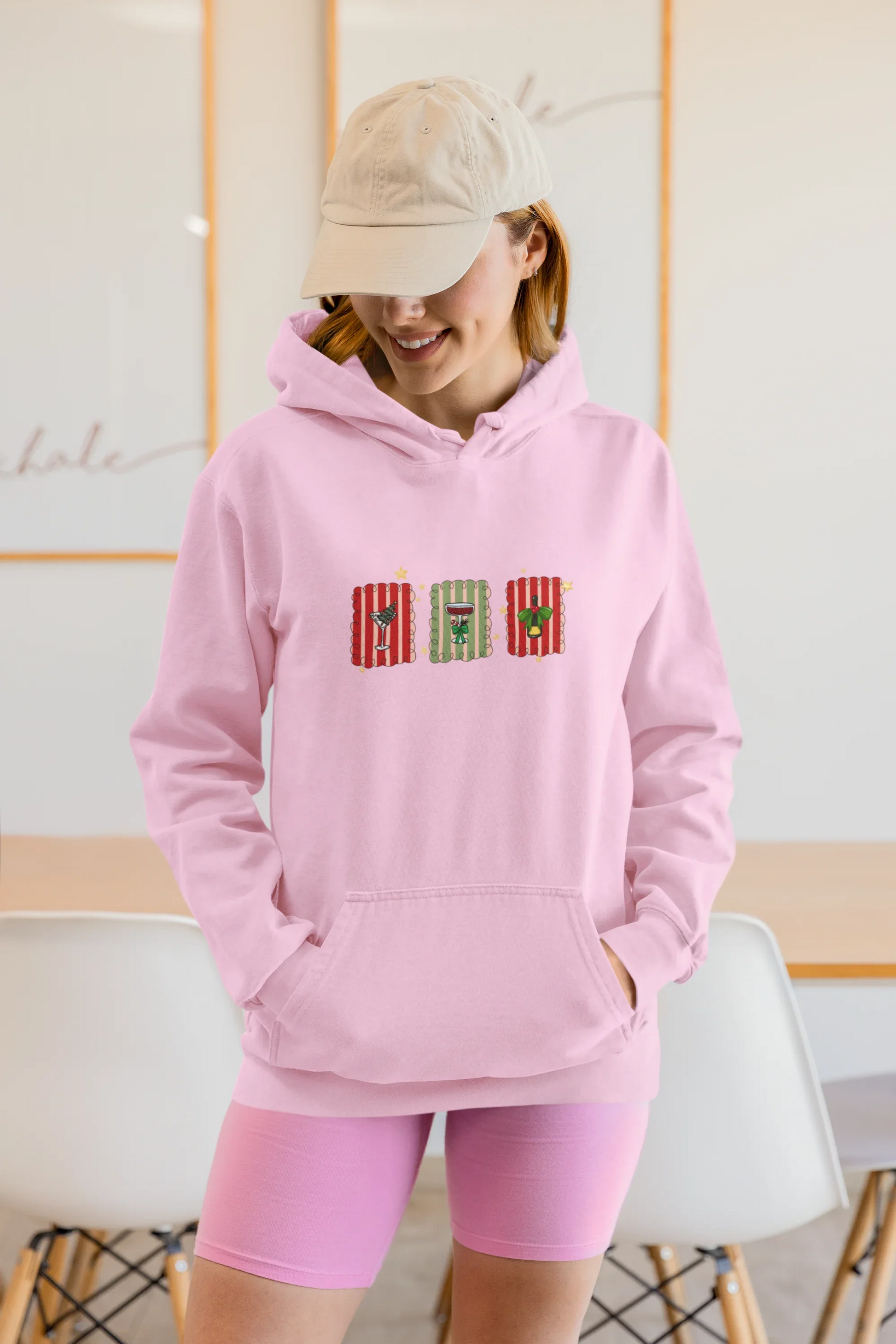 Christmas Stamps Hoodie (Unisex, Cotton) - curledeyes