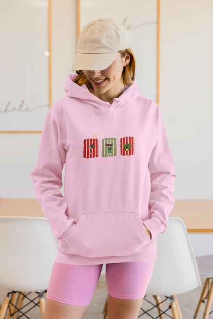 Christmas Stamps Hoodie (Unisex, Cotton) - curledeyes