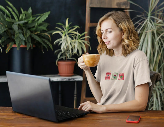 Christmas Stamps Oversized luxe Christmas Tee (Unisex, Cotton) - curledeyes