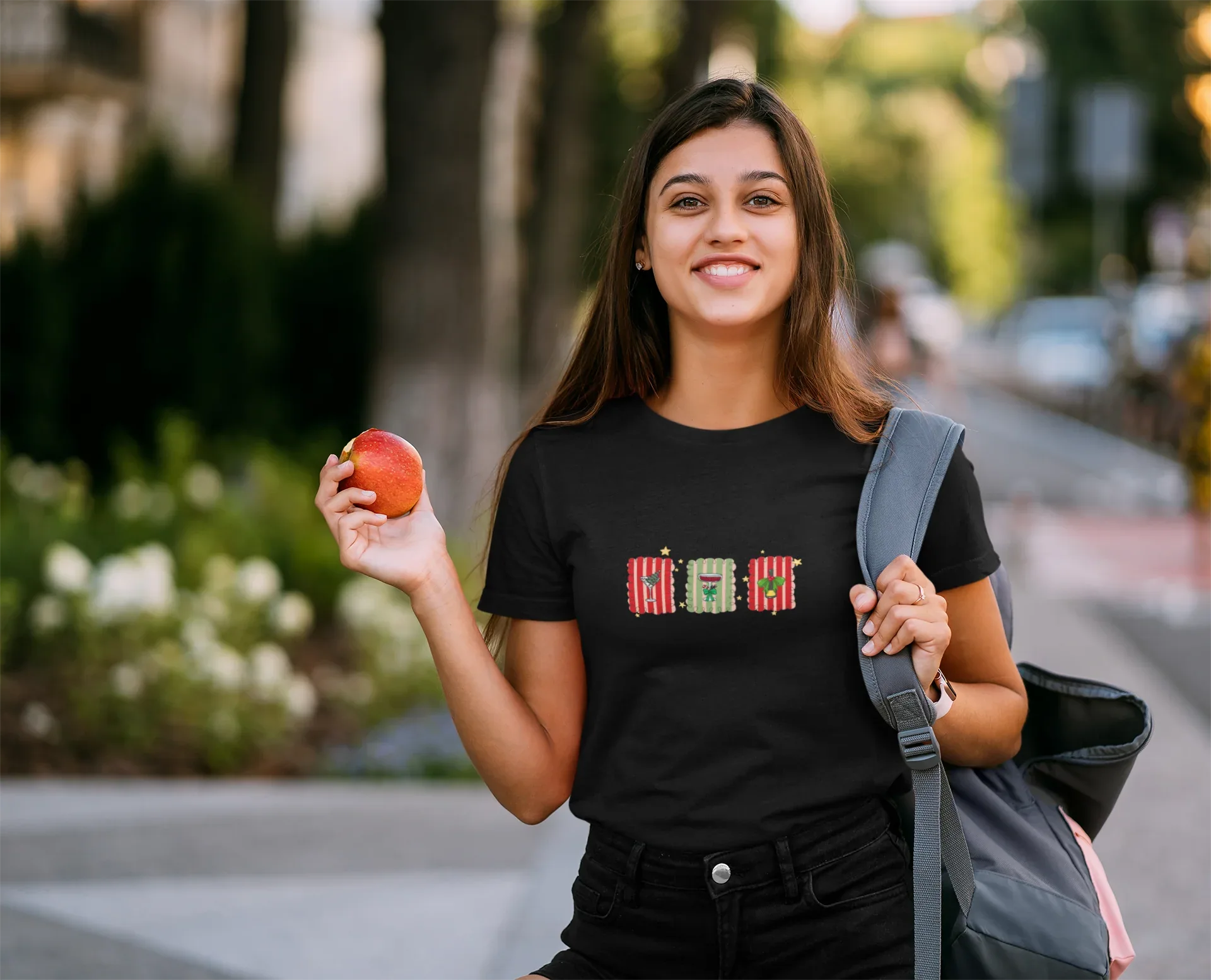 Christmas Stamps Tee (Woman fit, Cotton) - curledeyes