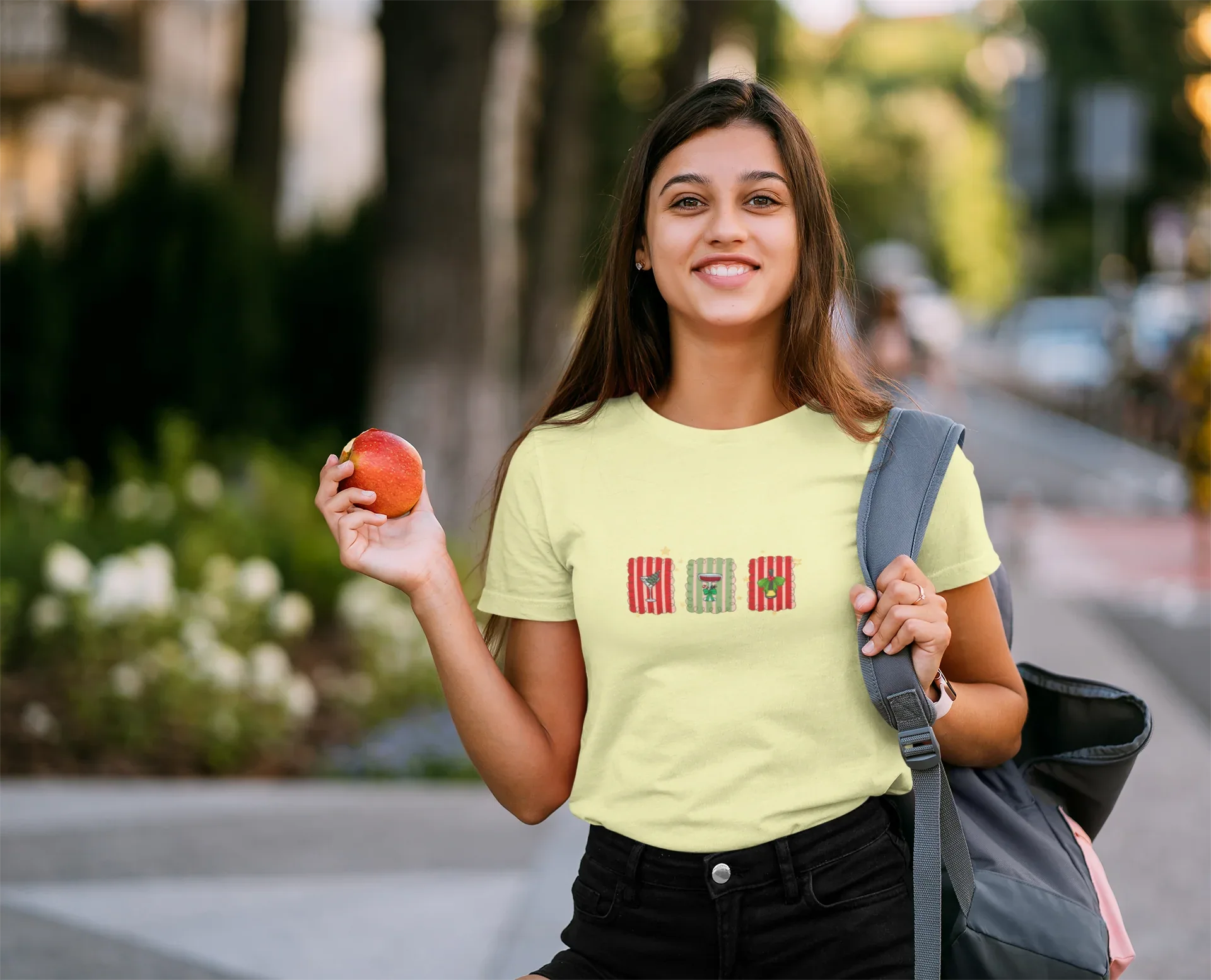 Christmas Stamps Tee (Woman fit, Cotton) - curledeyes