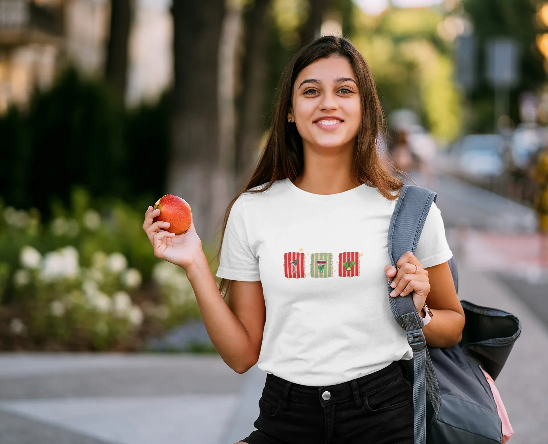 Christmas Stamps Tee (Woman fit, Cotton) - curledeyes