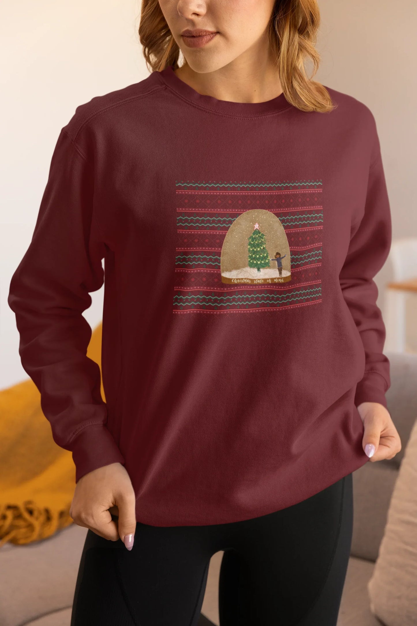 Christmas State of Mind Sweatshirt (Unisex, Cotton) - curledeyes