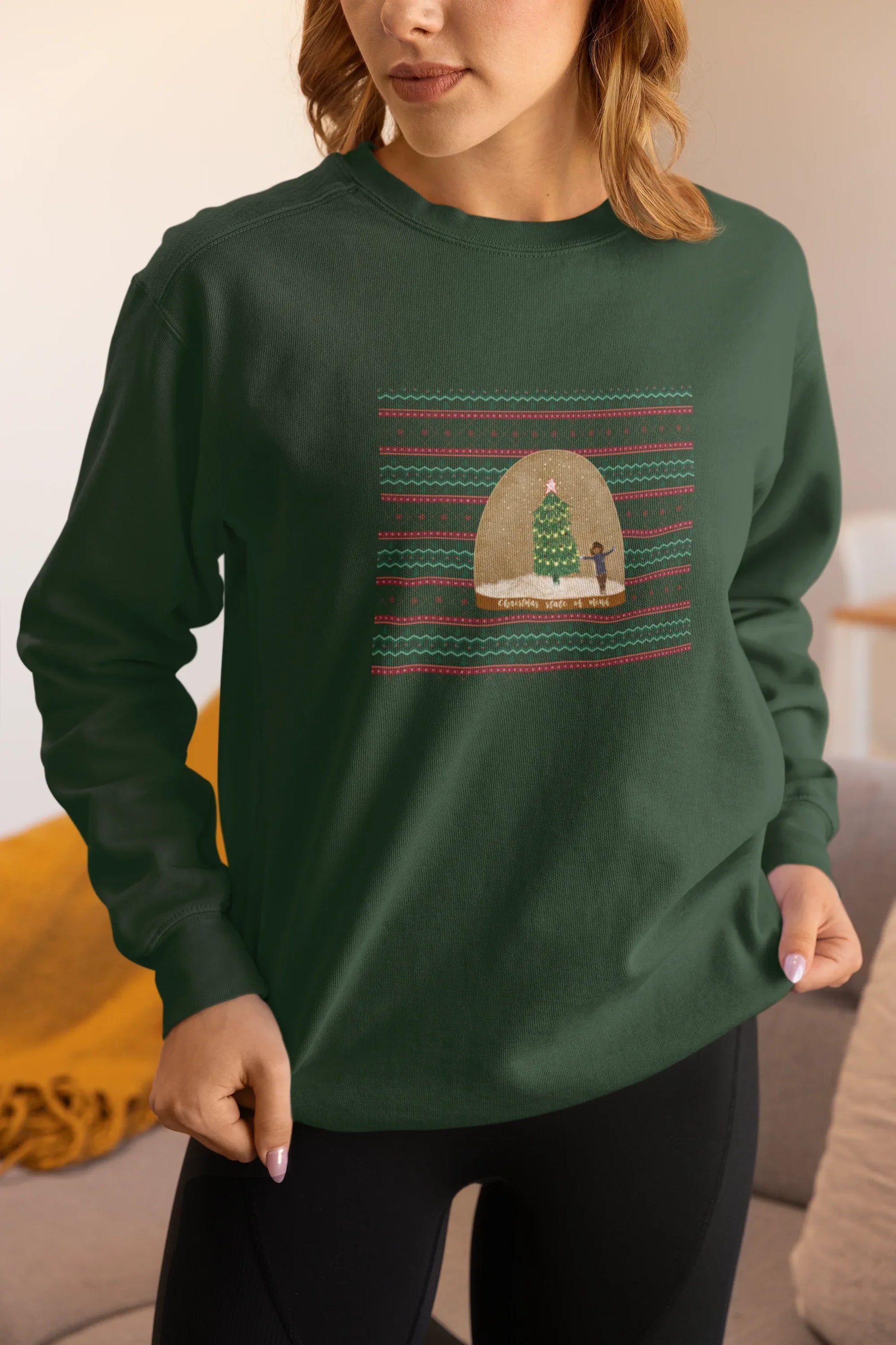 Christmas State of Mind Sweatshirt (Unisex, Cotton) - curledeyes