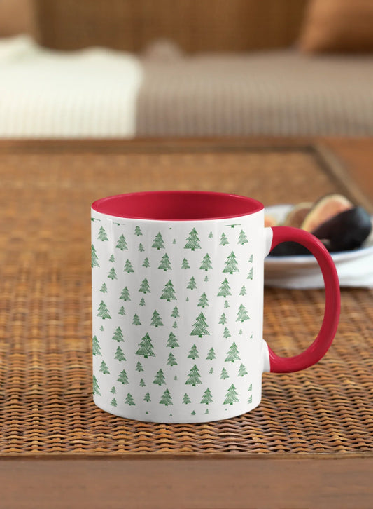 Christmas trees Mug (ceramic, 330ml) - curledeyes
