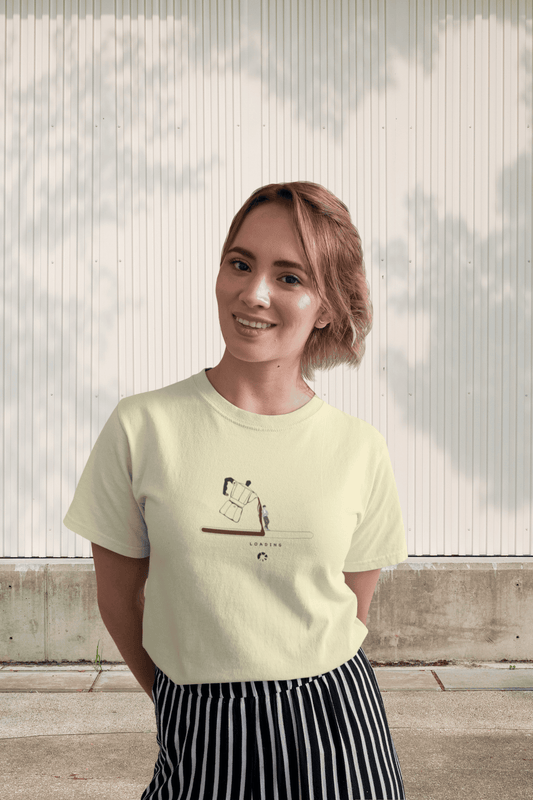 Coffee Loading-Life Loading, Cotton Tee - (Unisex, Straight fit)