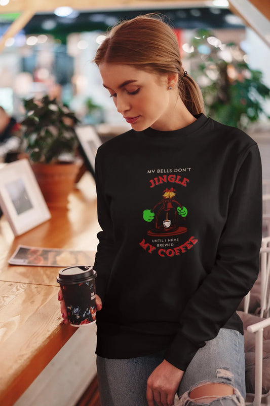 Coffee Jingles My Bells Christmas Sweatshirt (Unisex, Cotton) - curledeyes