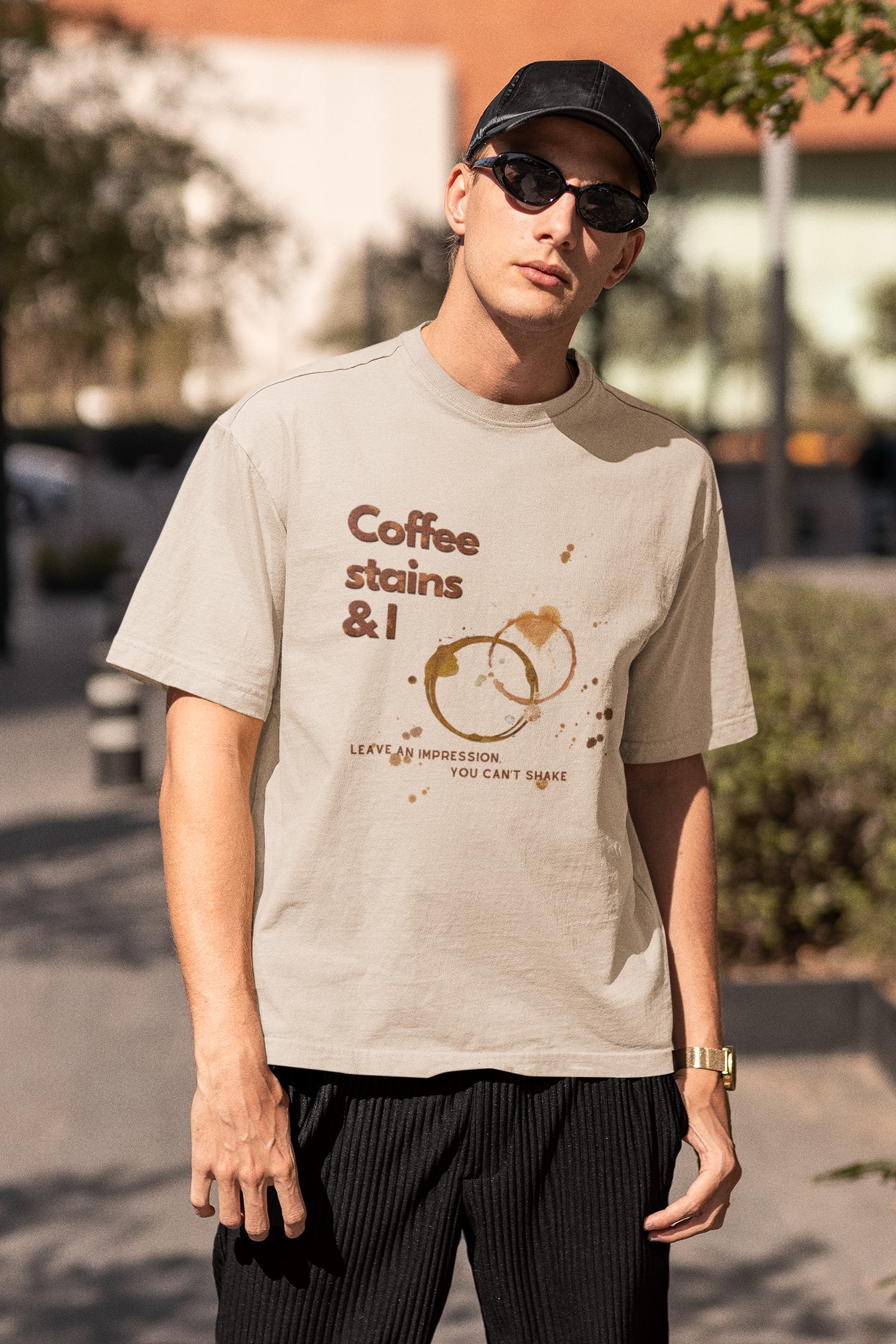 Coffee Stains : Oversized Luxe Tee (Unisex)