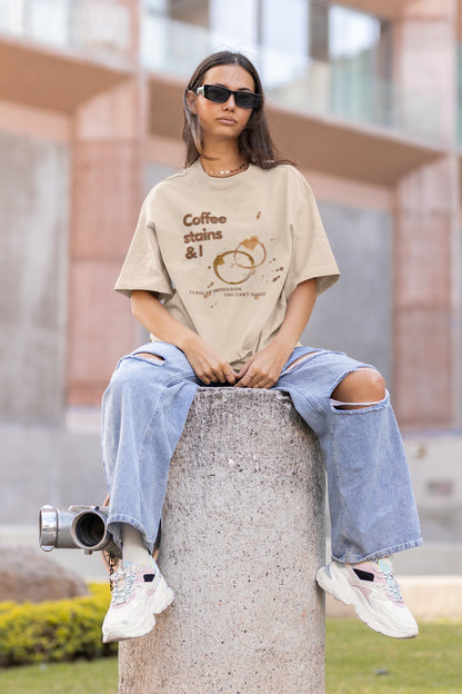 Coffee Stains : Oversized Luxe Tee (Unisex)