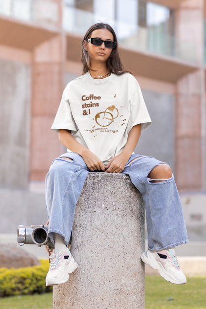 Coffee Stains : Oversized Luxe Tee (Unisex)