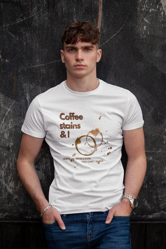 Coffee Stains: Men Round Neck Tee (Straight Fit)