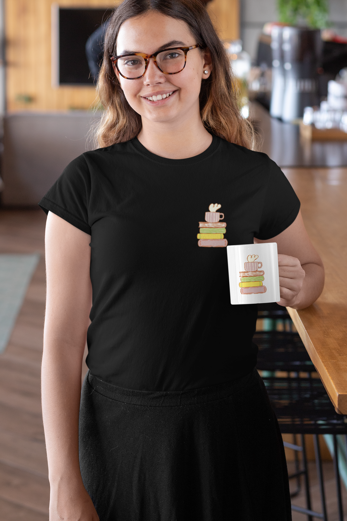 Coffee & Books Tee (Woman fit, Cotton)