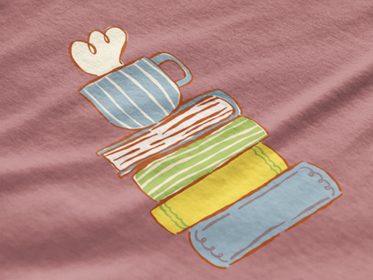 Coffee & Books Oversized Luxe Tee (Unisex, Cotton)