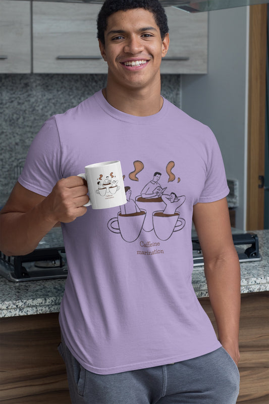 Caffeine Marination: Men Round Neck Tee (Straight Fit)