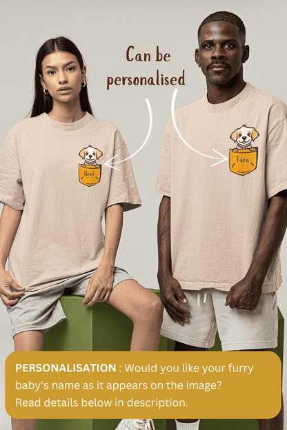 Puppy in a Pocket: Oversized Luxe Tee (personalisation available)