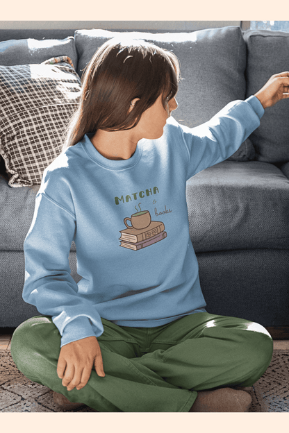 Matcha & Books: Sweatshirt (cotton, unisex)